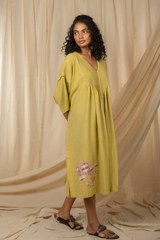 Mustard A-line dress