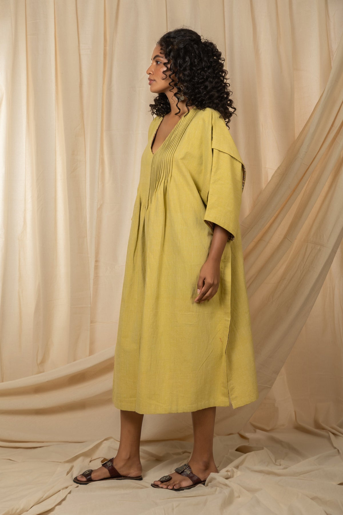 Mustard A-line dress